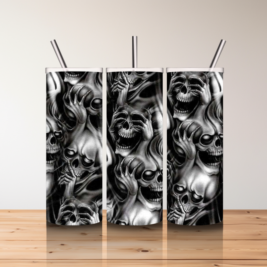 20 oz Skinny Sublimated Tumbler-See No Evil, Hear No Evil, Speak No Evil