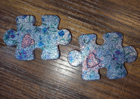 Autism Puzzle Piece with heart vent clips