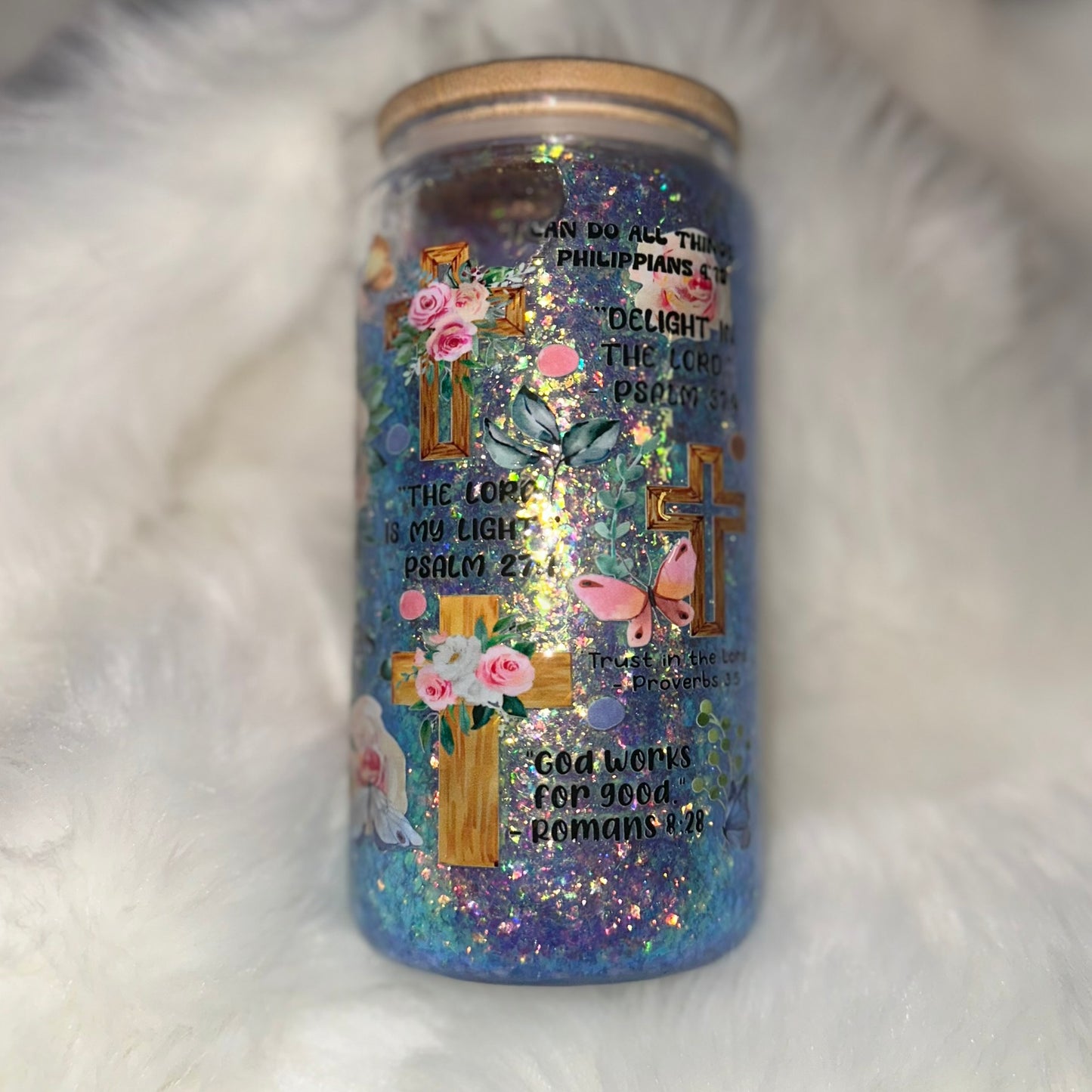 Custom 16 oz Suspended Snow Globe Acrylic Tumbler