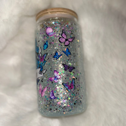 Custom 16 oz Suspended Snow Globe Acrylic Tumbler