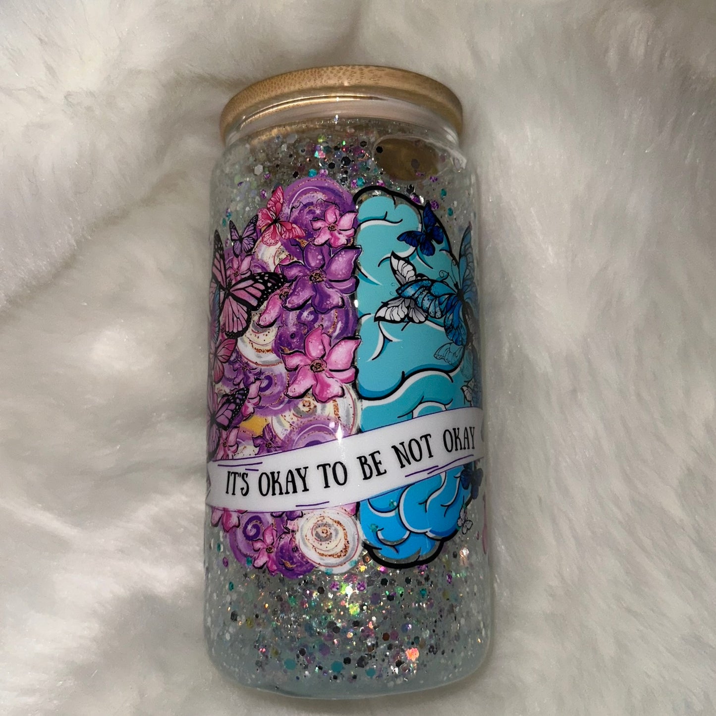 Custom 16 oz Suspended Snow Globe Acrylic Tumbler