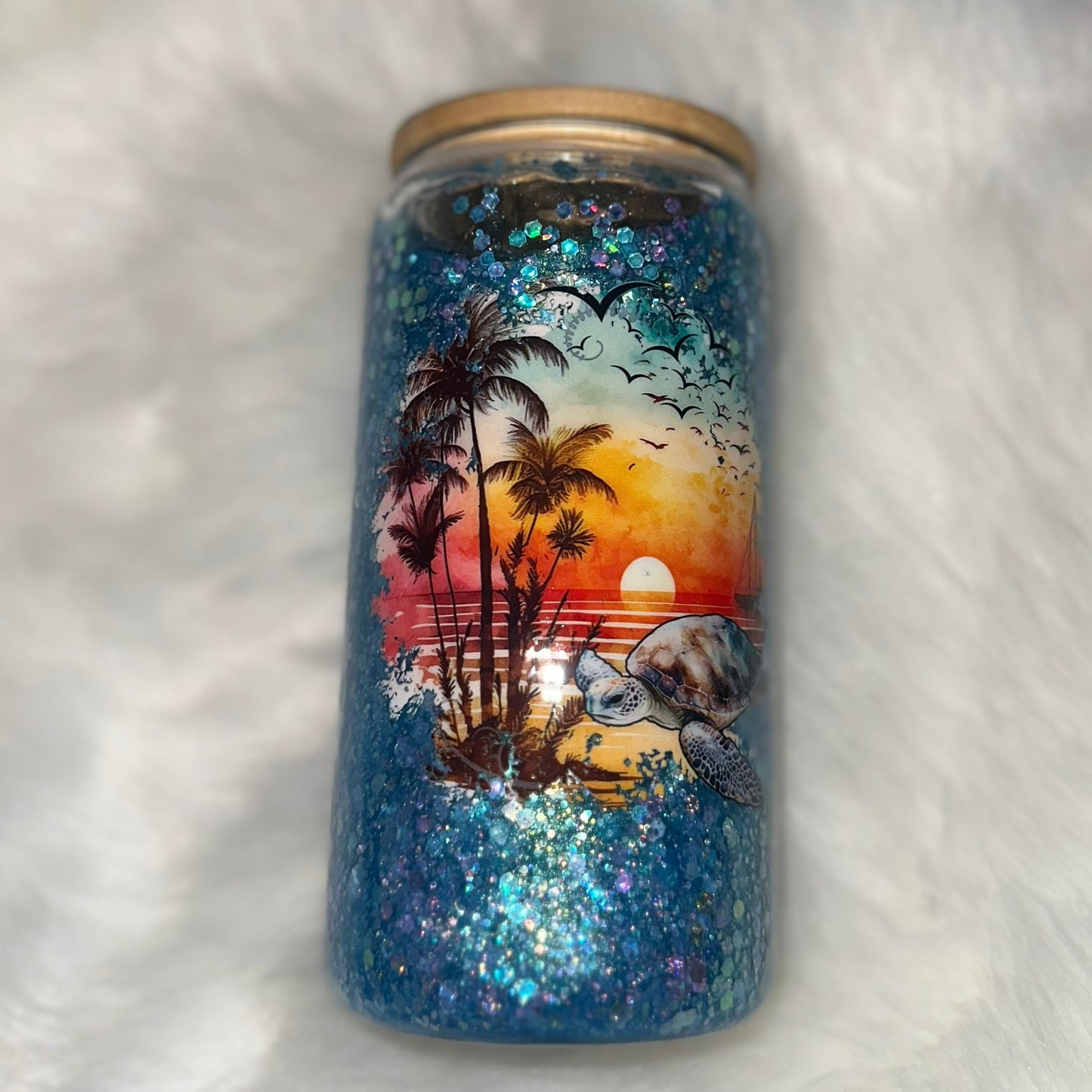 Custom 16 oz Suspended Snow Globe Acrylic Tumbler