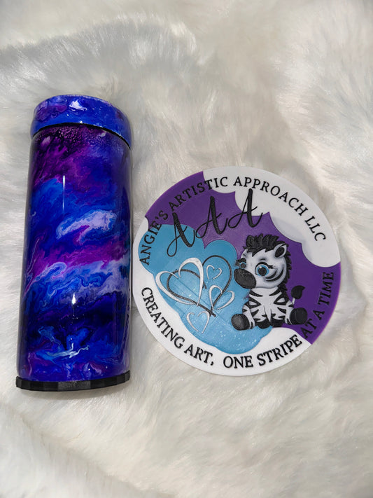 PURPLE AND BLUE SKINNY COOLER